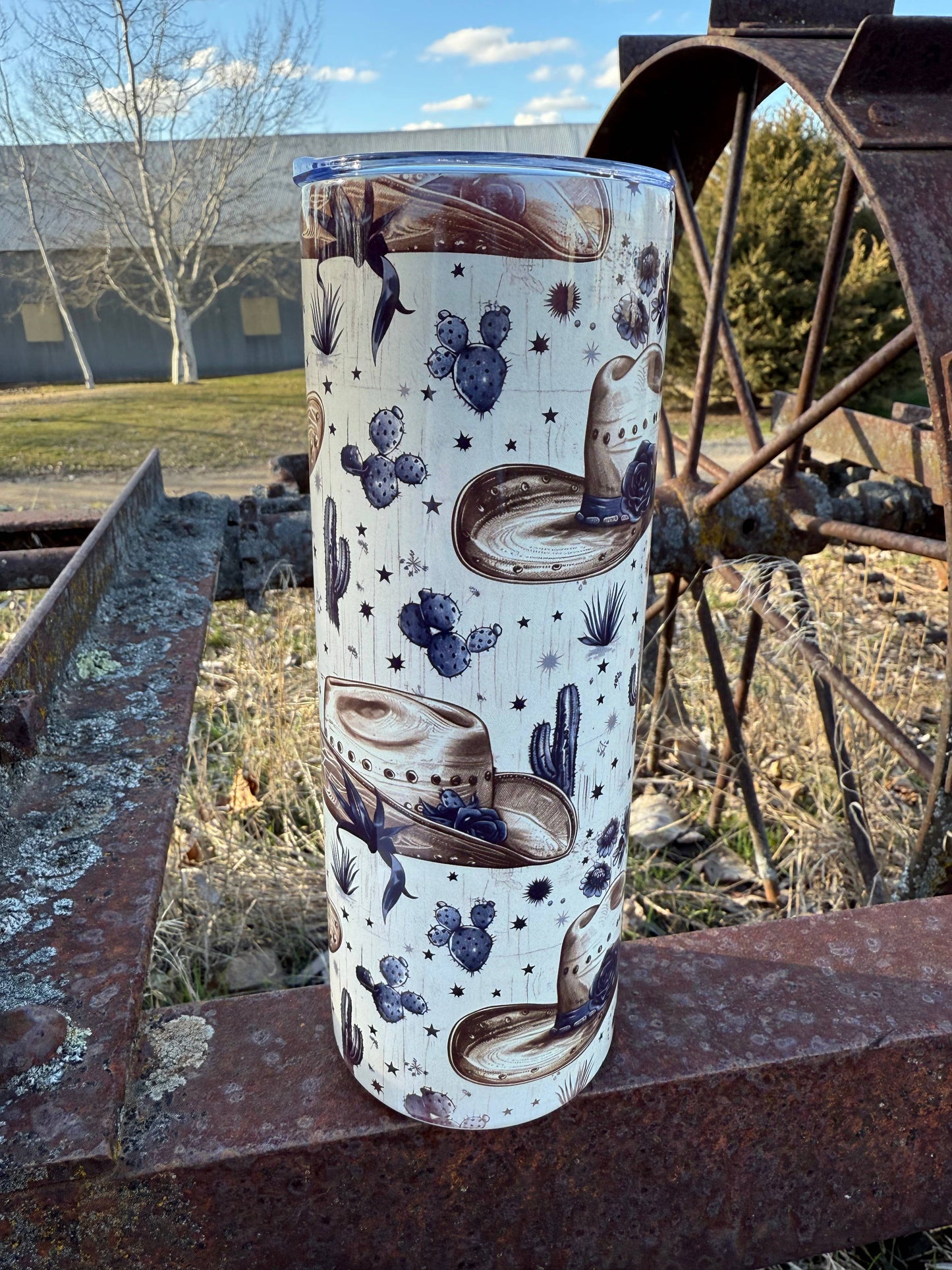 Dusty Brim Western Themed Tumbler 20oz