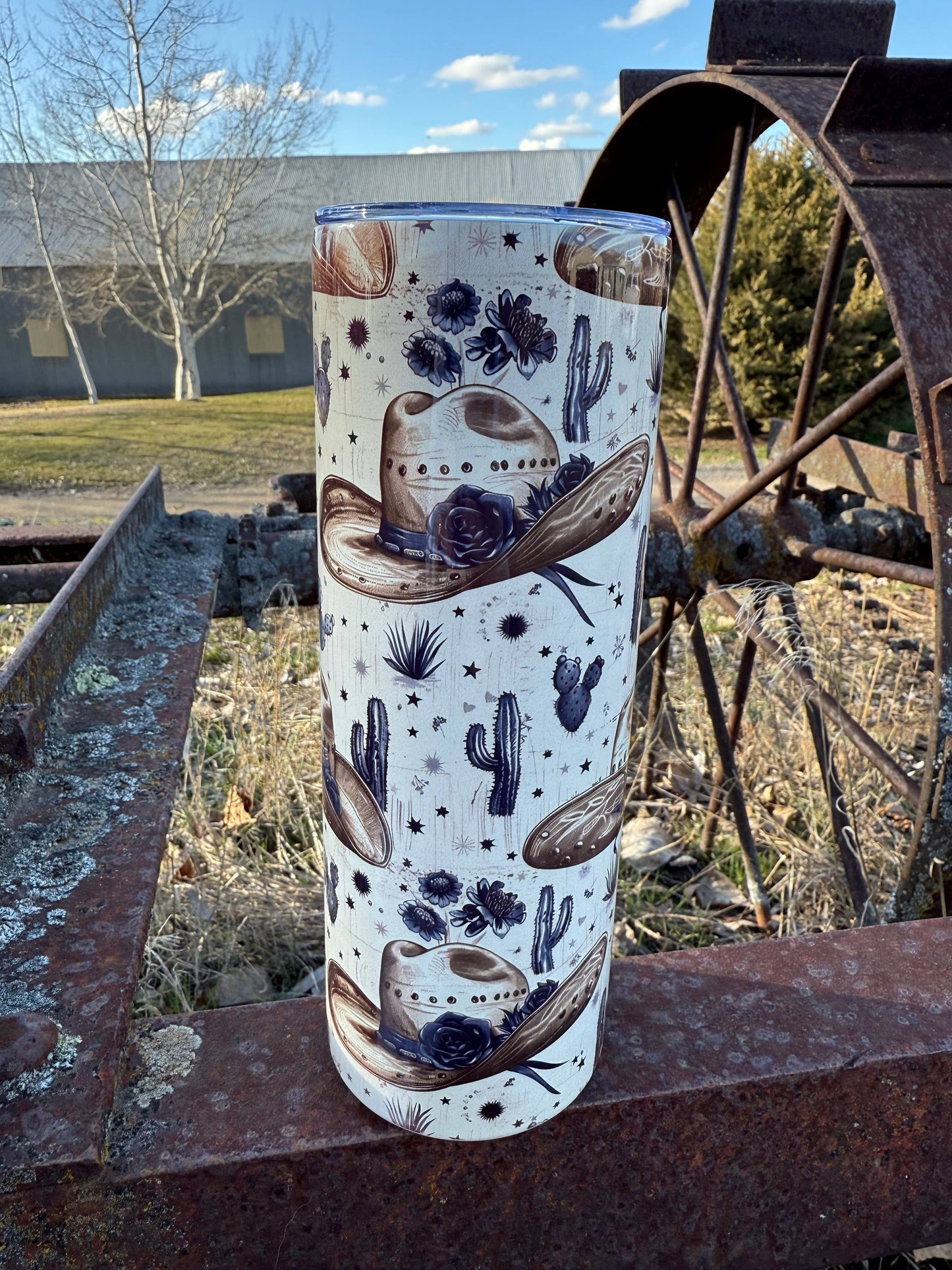 Dusty Brim Western Themed Tumbler 20oz