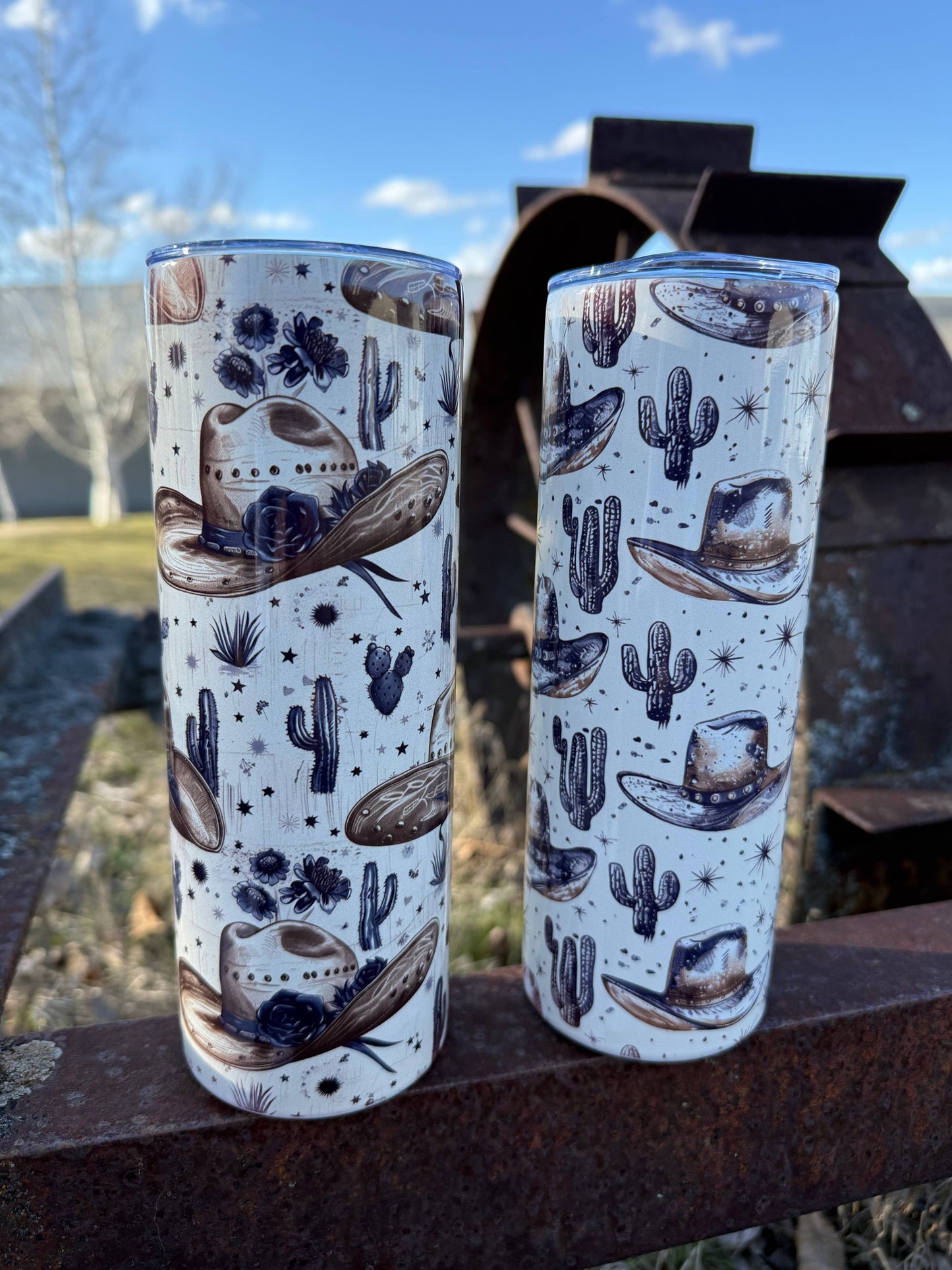 Dusty Brim Western Themed Tumbler 20oz