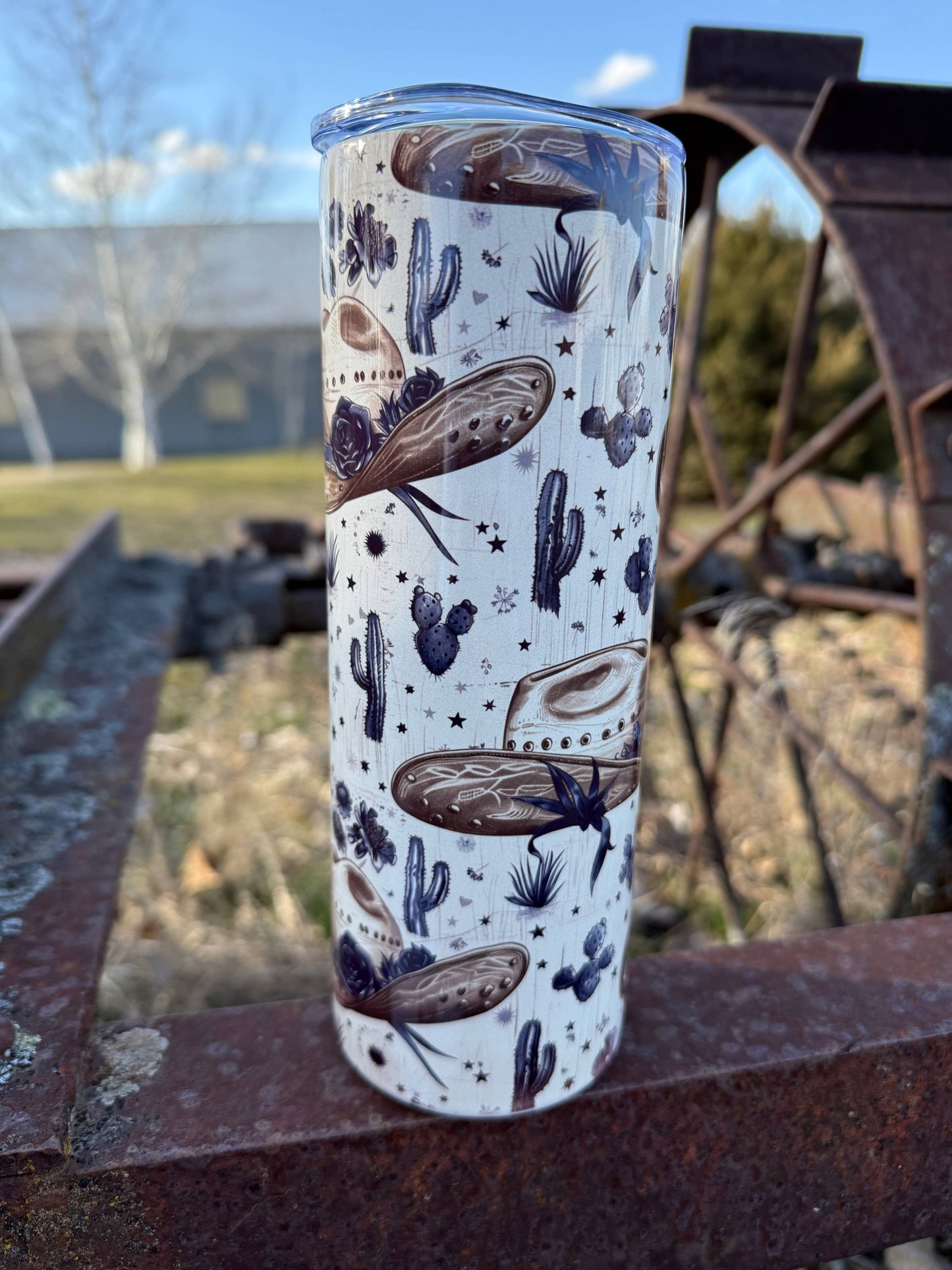Dusty Brim Western Themed Tumbler 20oz